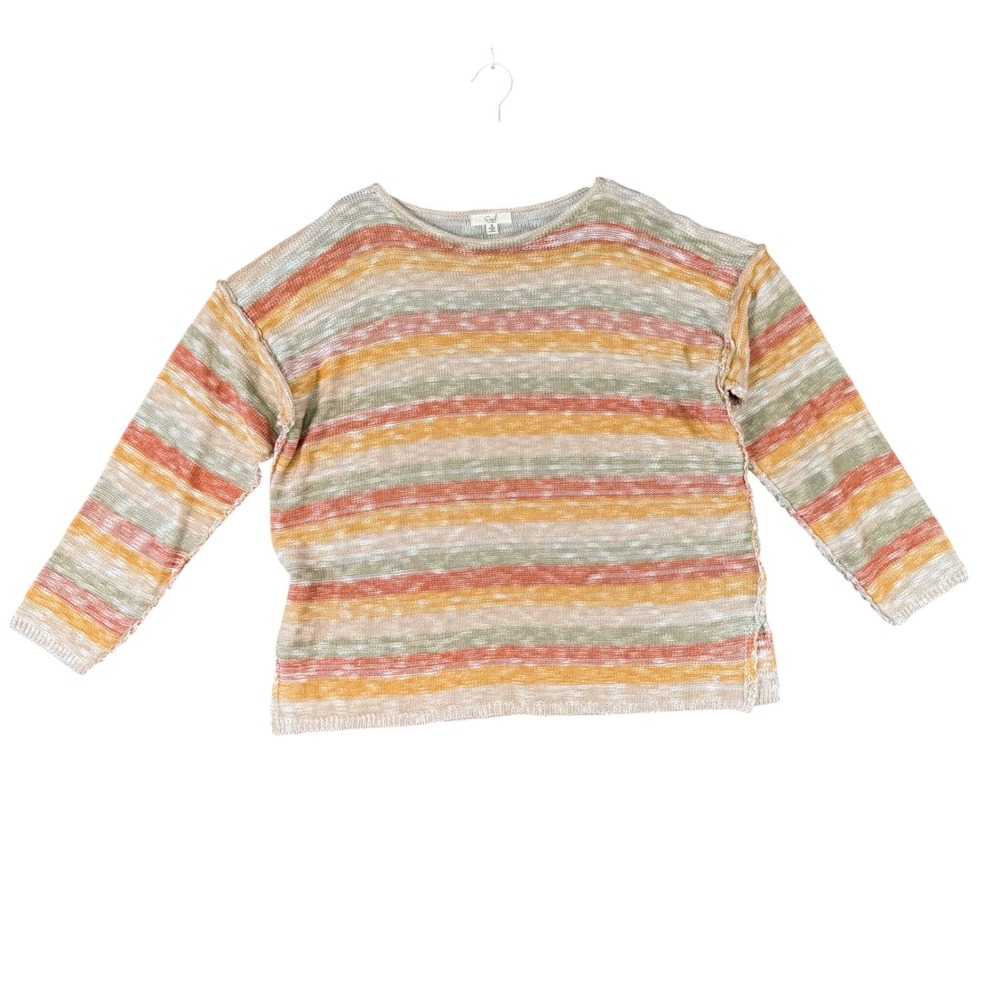 Easel LA Pastel Striped Knit Sweater Womens S Boho Indie Art Teacher Cottagecore